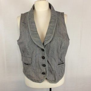 Live a Little LAL Gray Button Front Denim Vest L